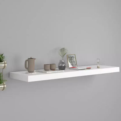 Wall Shelf White Honeycomb MDF 35.4 x 9.3 x 1.5 in Wall mounting