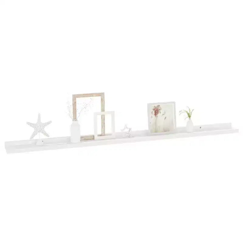 Lot de 2 étagères murales en MDF blanc laqué
