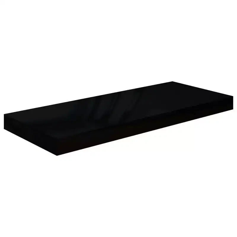 Étagère murale, lot de 2, noir brillant, MDF alvéolé, métal, moyenne