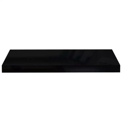 Étagère murale, lot de 2, noir brillant, MDF alvéolé, métal, moyenne