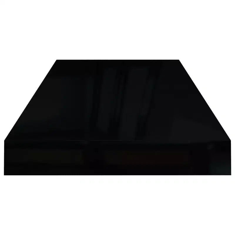 Étagère murale, lot de 2, noir brillant, MDF alvéolé, métal, moyenne