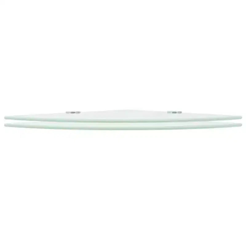 Lot de 2 étagères d'angle en verre trempé blanc 25 x 25 cm