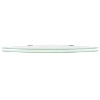 Lot de 2 étagères d'angle en verre trempé blanc 25 x 25 cm
