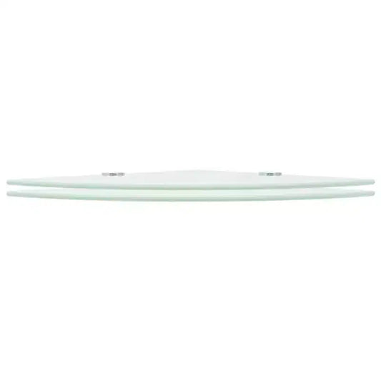 Lot de 2 étagères d'angle en verre trempé blanc 25 x 25 cm