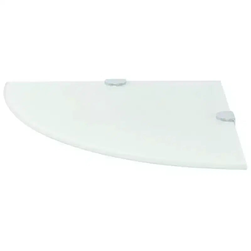 Lot de 2 étagères d'angle en verre trempé blanc 25 x 25 cm