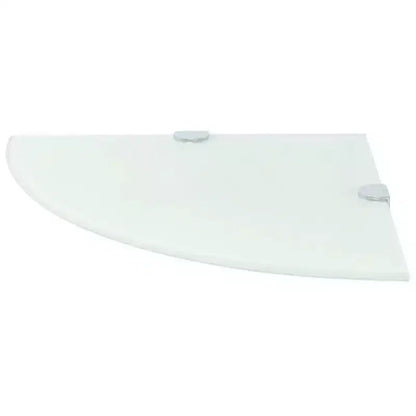 Lot de 2 étagères d'angle en verre trempé blanc 25 x 25 cm