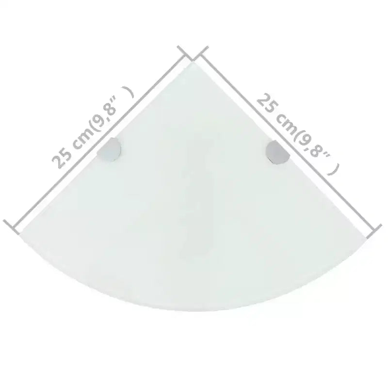 Lot de 2 étagères d'angle en verre trempé blanc 25 x 25 cm