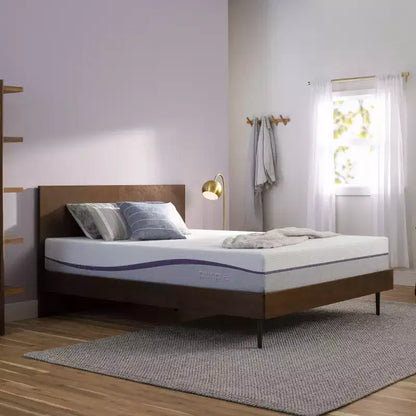 Matelas PurplePlus 11 en mousse à mémoire de forme mi-ferme avec 2 grilles GelFlex, blanc