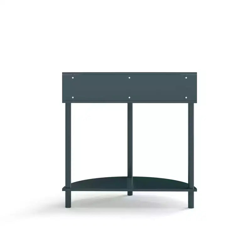 Console demi-lune Homy Casa avec porte en rotin, meuble de rangement d'entrée