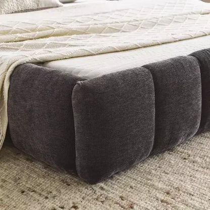 Lit plateforme rembourré Homy Casa avec tête de lit capitonnée, pour chambre à coucher ou chambre d'amis