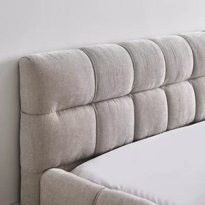 Lit plateforme rembourré Homy Casa avec tête de lit capitonnée, pour chambre à coucher ou chambre d'amis