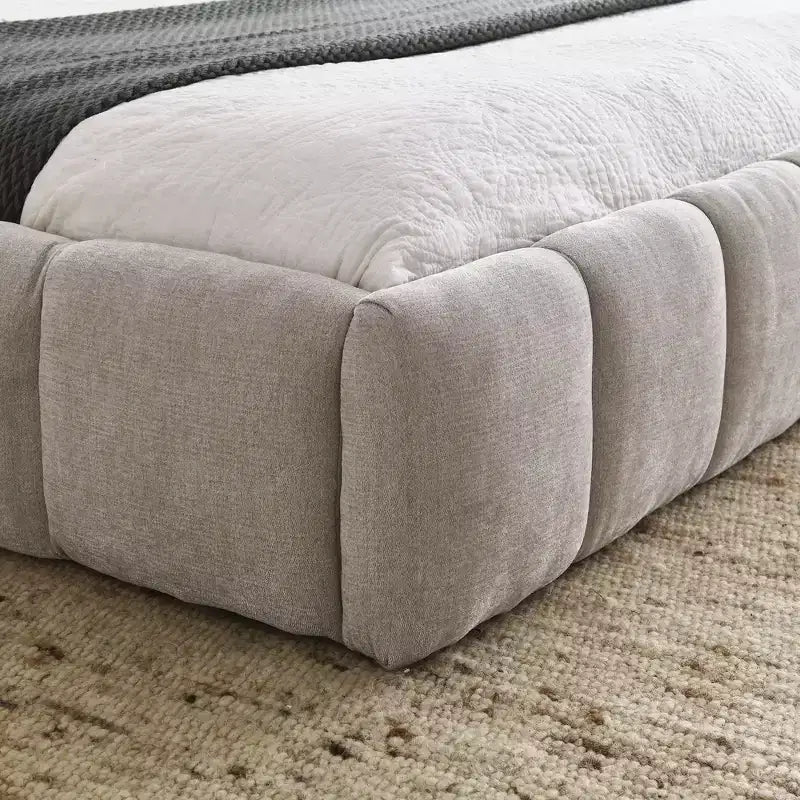 Lit plateforme rembourré Homy Casa avec tête de lit capitonnée, pour chambre à coucher ou chambre d'amis