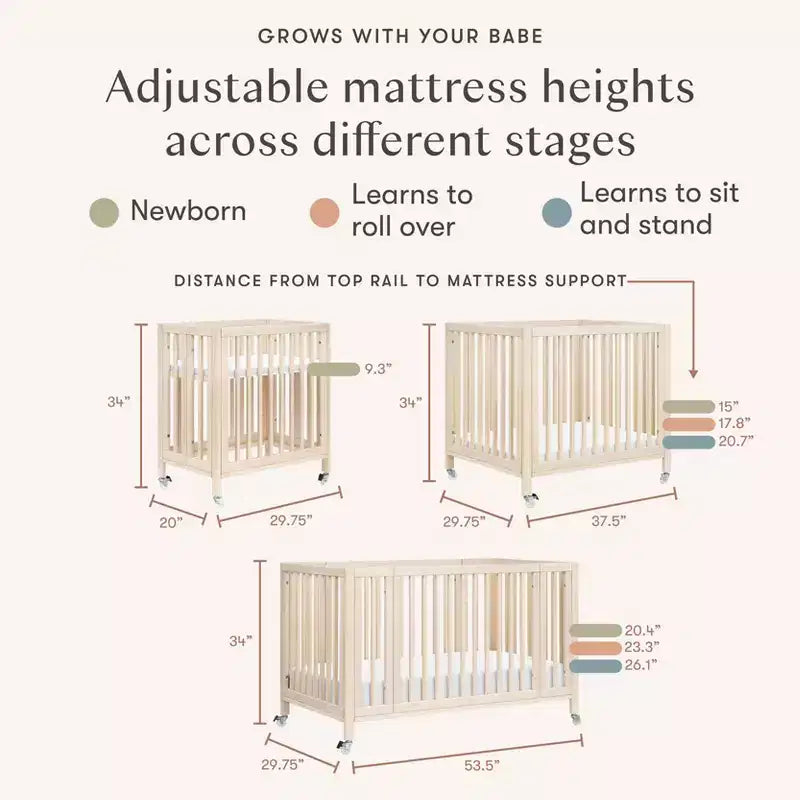 Lit de bébé évolutif 9-en-1 Babyletto Rolli avec berceau et kits de conversion pour lit de bambin