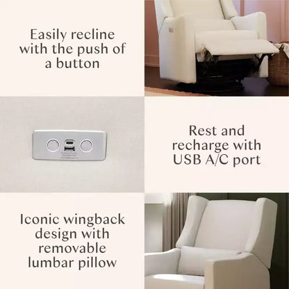 Fauteuil inclinable et pivotant électrique Babyletto Kiwi avec port USB