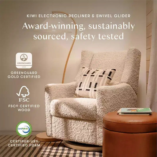 Fauteuil inclinable et pivotant électrique Babyletto Kiwi avec port USB