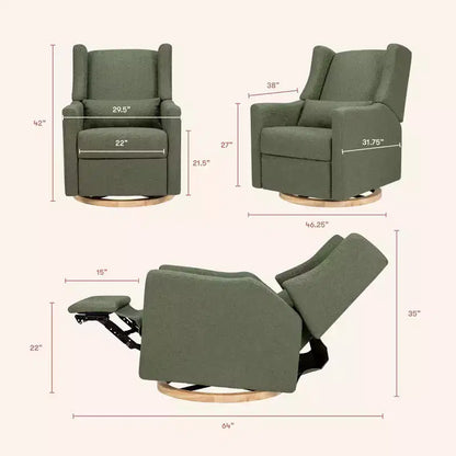 Fauteuil inclinable et pivotant électrique Babyletto Kiwi avec port USB