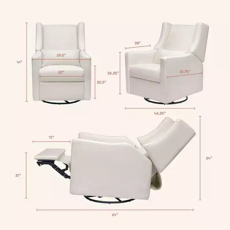 Fauteuil inclinable et pivotant électrique Babyletto Kiwi avec port USB