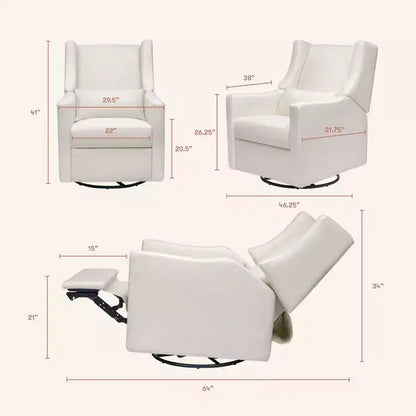 Fauteuil inclinable et pivotant électrique Babyletto Kiwi avec port USB