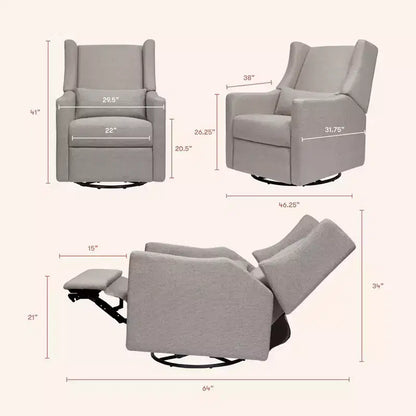 Fauteuil inclinable et pivotant électrique Babyletto Kiwi avec port USB