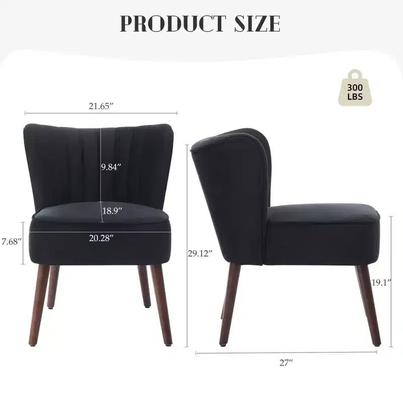 Fauteuil d'appoint moderne, style milieu de siècle, pieds en bois, canapé simple confortable, capacité 136 kg, pour chambre, bureau, coin lecture