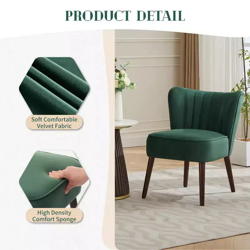 Fauteuil d'appoint moderne, style milieu de siècle, pieds en bois, canapé simple confortable, capacité 136 kg, pour chambre, bureau, coin lecture