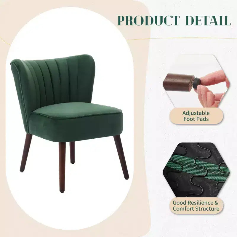 Fauteuil d'appoint moderne, style milieu de siècle, pieds en bois, canapé simple confortable, capacité 136 kg, pour chambre, bureau, coin lecture