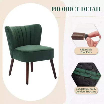 Fauteuil d'appoint moderne, style milieu de siècle, pieds en bois, canapé simple confortable, capacité 136 kg, pour chambre, bureau, coin lecture