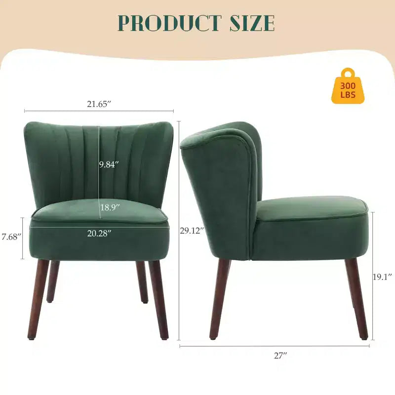 Fauteuil d'appoint moderne, style milieu de siècle, pieds en bois, canapé simple confortable, capacité 136 kg, pour chambre, bureau, coin lecture
