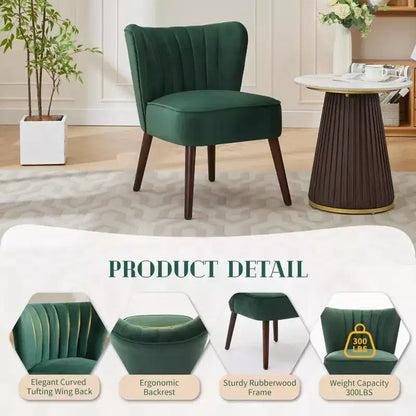 Fauteuil d'appoint moderne, style milieu de siècle, pieds en bois, canapé simple confortable, capacité 136 kg, pour chambre, bureau, coin lecture