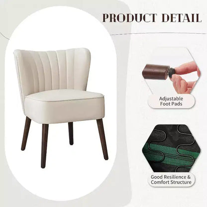 Fauteuil d'appoint moderne, style milieu de siècle, pieds en bois, canapé simple confortable, capacité 136 kg, pour chambre, bureau, coin lecture