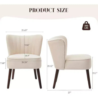 Fauteuil d'appoint moderne, style milieu de siècle, pieds en bois, canapé simple confortable, capacité 136 kg, pour chambre, bureau, coin lecture