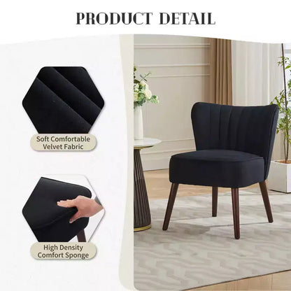 Fauteuil d'appoint moderne, style milieu de siècle, pieds en bois, canapé simple confortable, capacité 136 kg, pour chambre, bureau, coin lecture