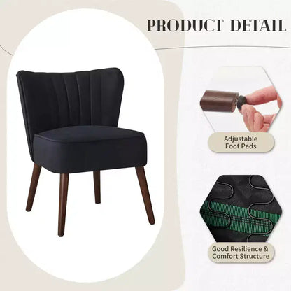 Fauteuil d'appoint moderne, style milieu de siècle, pieds en bois, canapé simple confortable, capacité 136 kg, pour chambre, bureau, coin lecture