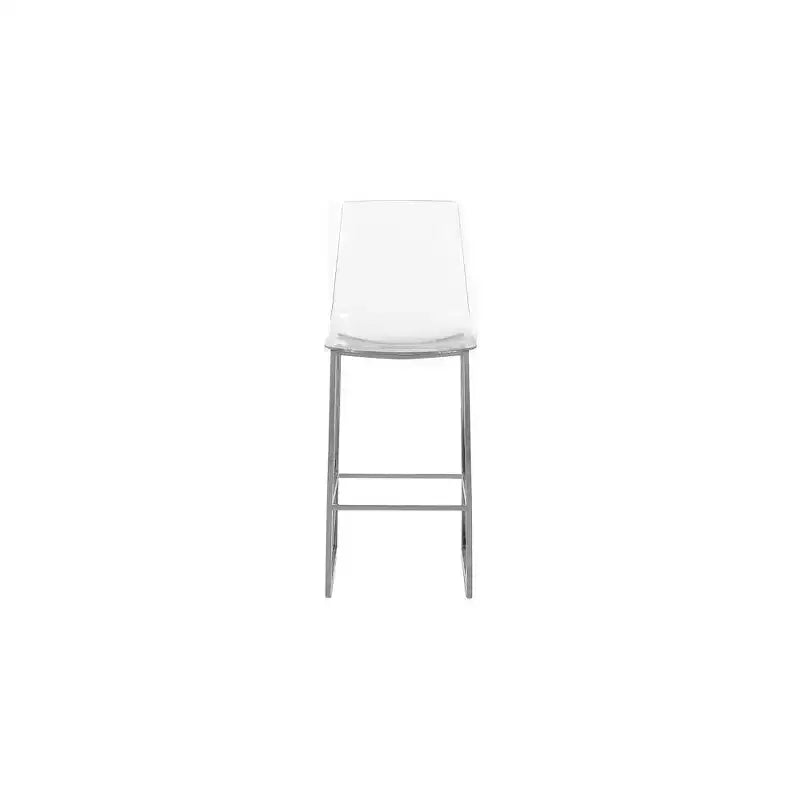 Tabouret Meridian Furniture, métal chromé/polycarbonate Lucite Lumen