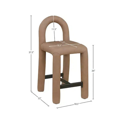 Meridian Furniture, Tabouret Amari en cuir végétalien