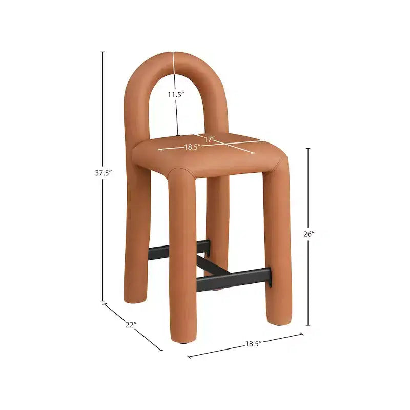 Meridian Furniture, Tabouret Amari en cuir végétalien