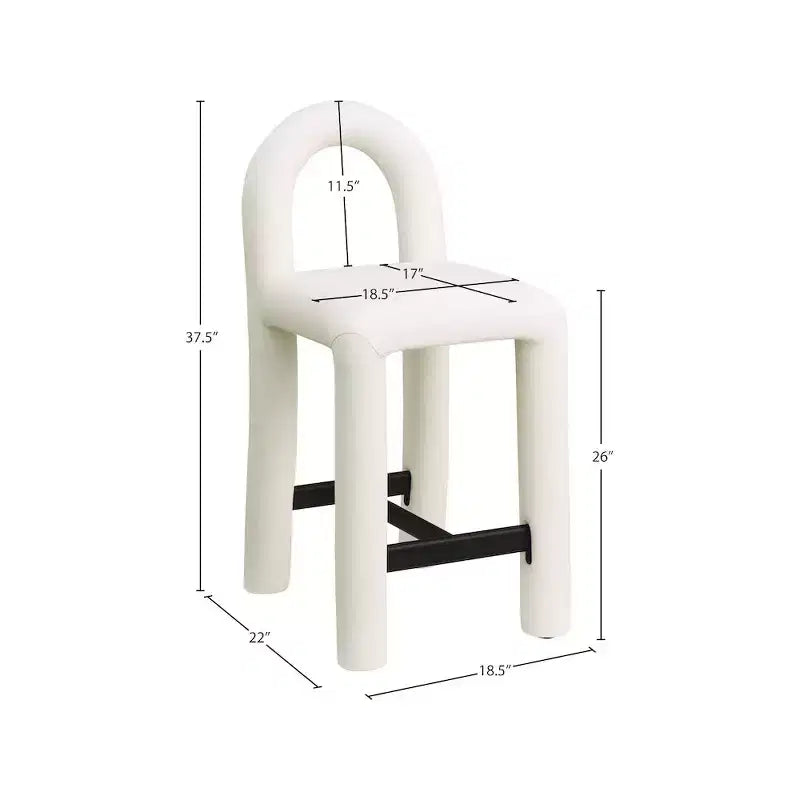 Meridian Furniture, Tabouret Amari en cuir végétalien