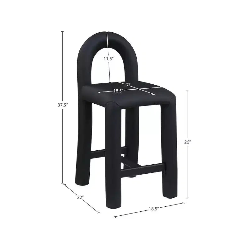 Meridian Furniture, Tabouret Amari en cuir végétalien
