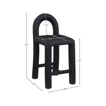 Meridian Furniture, Tabouret Amari en cuir végétalien