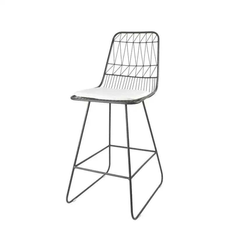 Okak Tabourets de bar de hauteur comptoir d'extérieur avec coussins résistants à l'eau, lot de 2, tabourets de bar en métal tissé, chaises d'appoint modernes