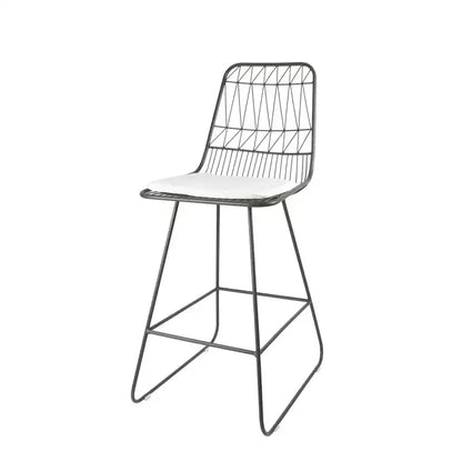 Okak Tabourets de bar de hauteur comptoir d'extérieur avec coussins résistants à l'eau, lot de 2, tabourets de bar en métal tissé, chaises d'appoint modernes