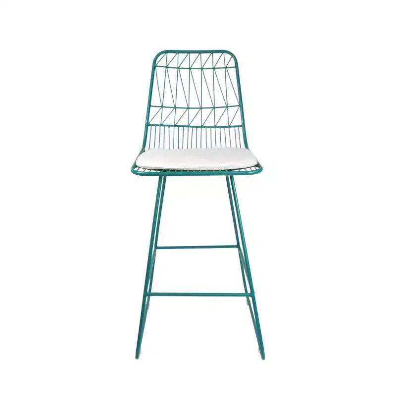 Okak Tabourets de bar de hauteur comptoir d'extérieur avec coussins résistants à l'eau, lot de 2, tabourets de bar en métal tissé, chaises d'appoint modernes