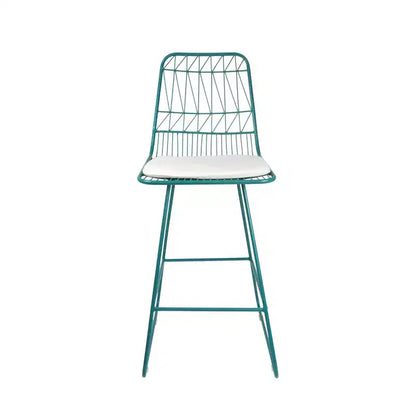 Okak Tabourets de bar de hauteur comptoir d'extérieur avec coussins résistants à l'eau, lot de 2, tabourets de bar en métal tissé, chaises d'appoint modernes