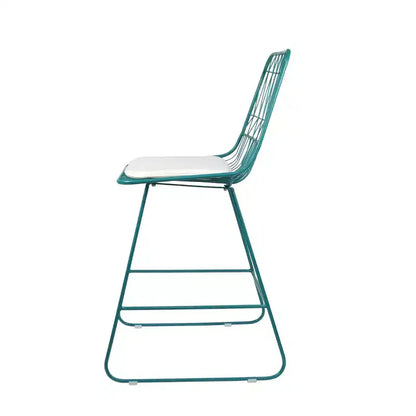 Okak Tabourets de bar de hauteur comptoir d'extérieur avec coussins résistants à l'eau, lot de 2, tabourets de bar en métal tissé, chaises d'appoint modernes