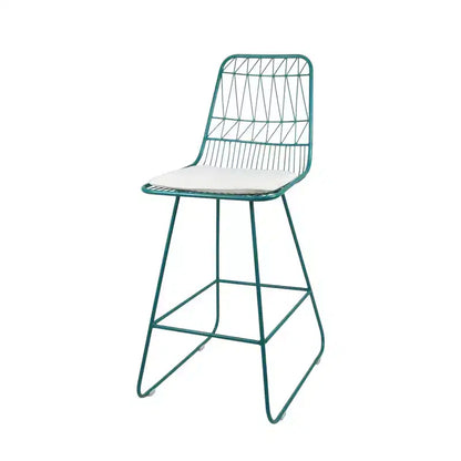 Okak Tabourets de bar de hauteur comptoir d'extérieur avec coussins résistants à l'eau, lot de 2, tabourets de bar en métal tissé, chaises d'appoint modernes
