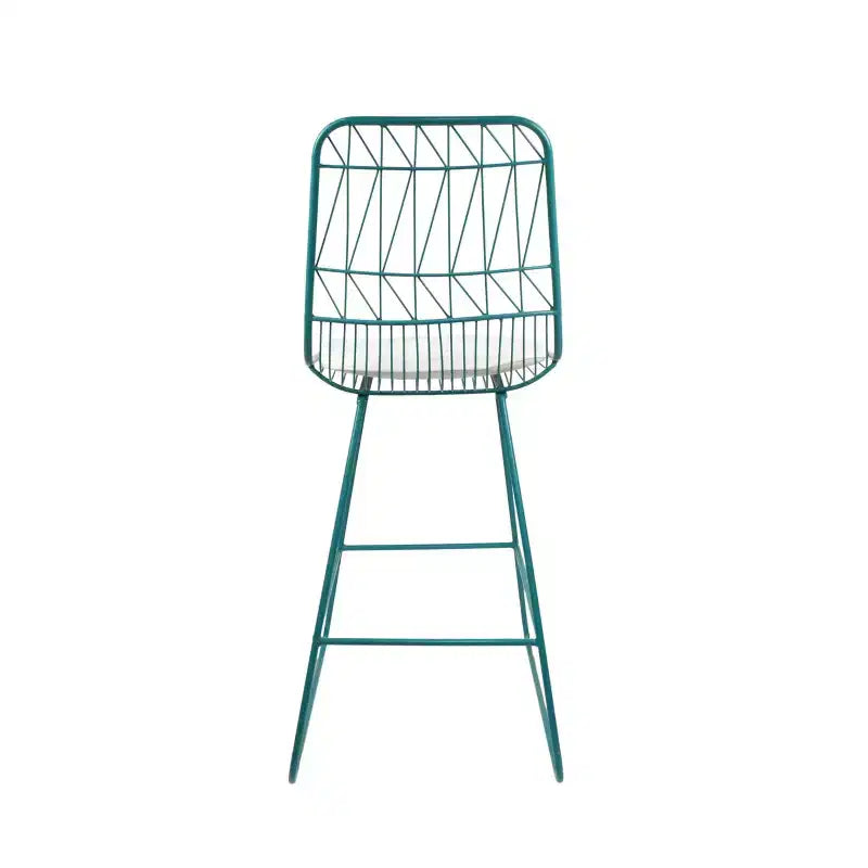 Okak Tabourets de bar de hauteur comptoir d'extérieur avec coussins résistants à l'eau, lot de 2, tabourets de bar en métal tissé, chaises d'appoint modernes