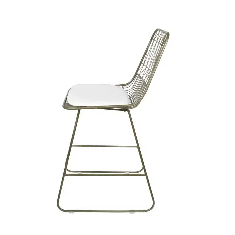 Okak Tabourets de bar de hauteur comptoir d'extérieur avec coussins résistants à l'eau, lot de 2, tabourets de bar en métal tissé, chaises d'appoint modernes