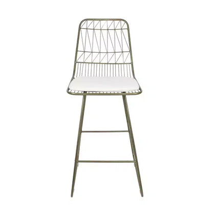 Okak Tabourets de bar de hauteur comptoir d'extérieur avec coussins résistants à l'eau, lot de 2, tabourets de bar en métal tissé, chaises d'appoint modernes