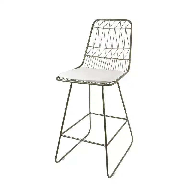 Okak Tabourets de bar de hauteur comptoir d'extérieur avec coussins résistants à l'eau, lot de 2, tabourets de bar en métal tissé, chaises d'appoint modernes