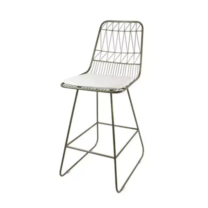 Okak Tabourets de bar de hauteur comptoir d'extérieur avec coussins résistants à l'eau, lot de 2, tabourets de bar en métal tissé, chaises d'appoint modernes